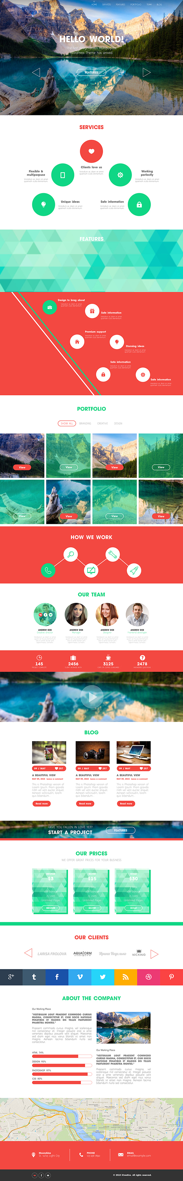 Дизайн landing page Hello world