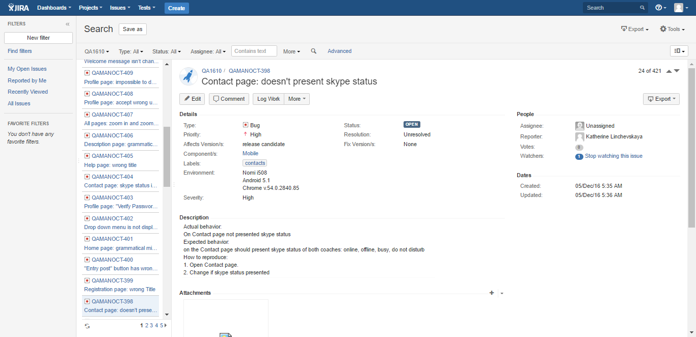 Using of JIRA