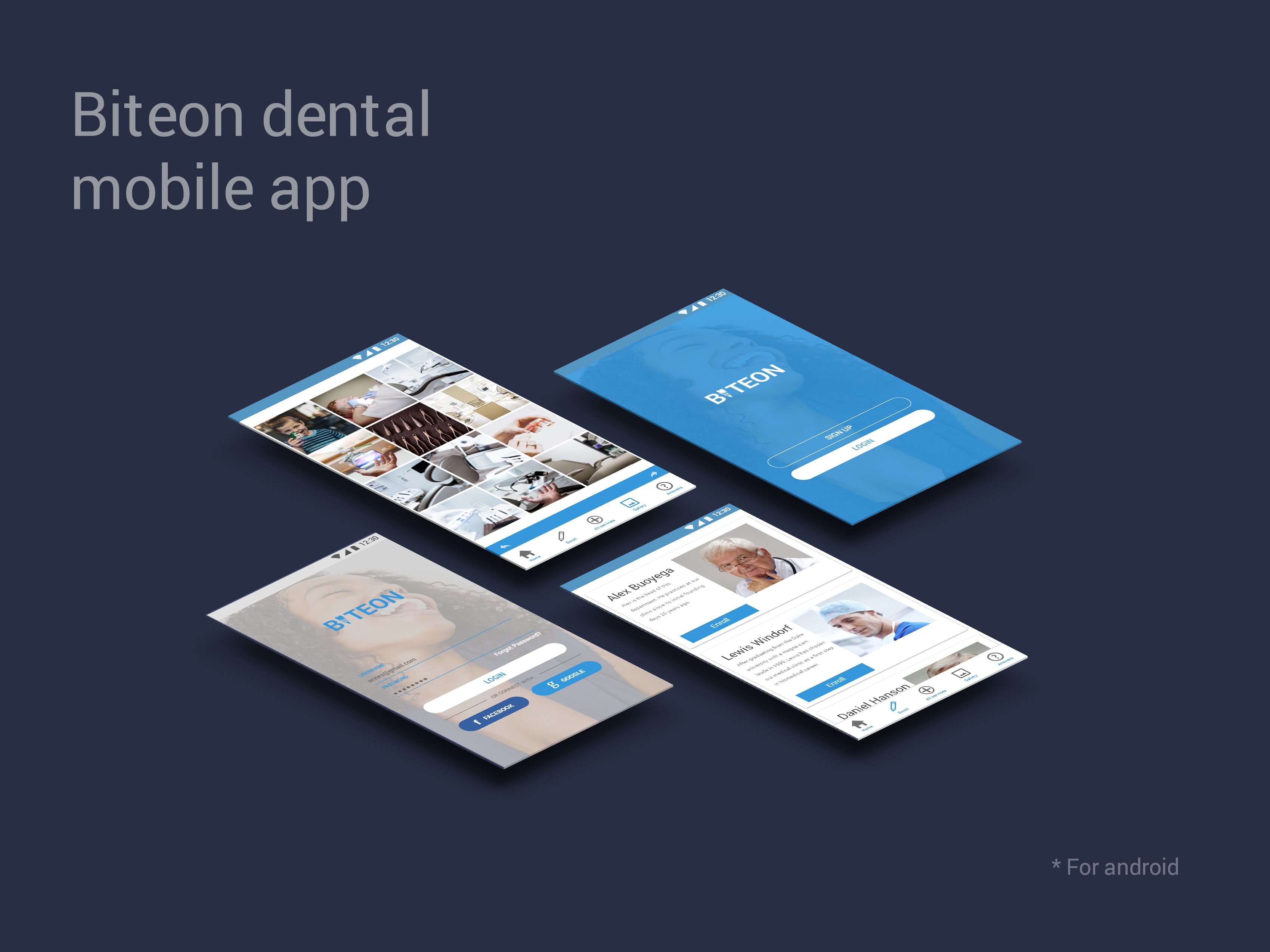 Biteon dental mobile app design