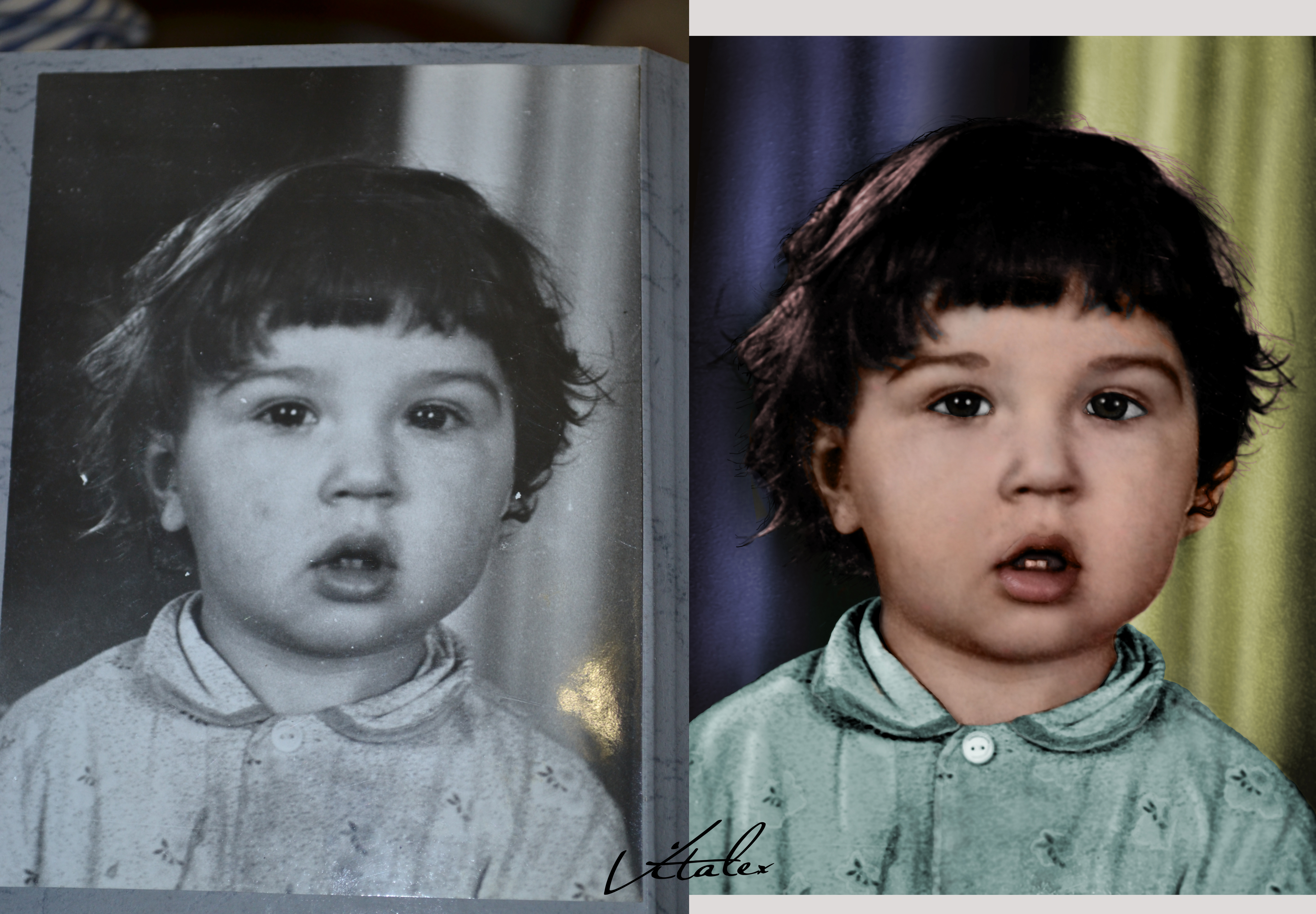 Раскраска черно-белой фотографии