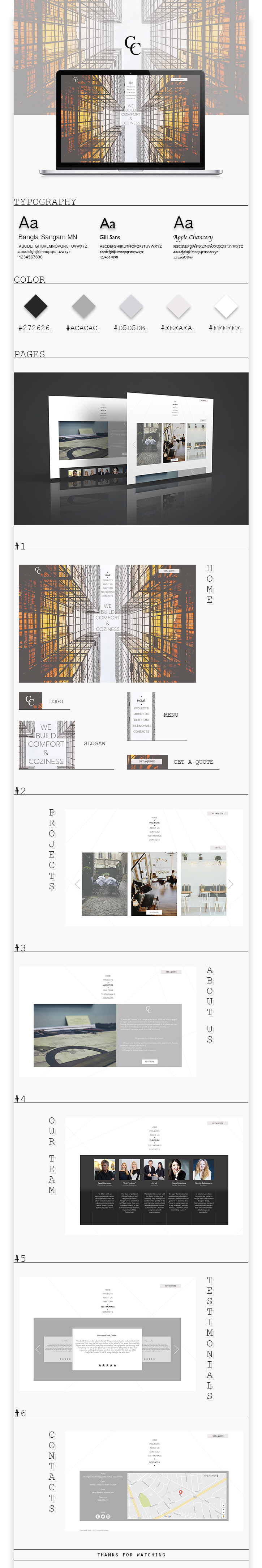 Landing page for building company