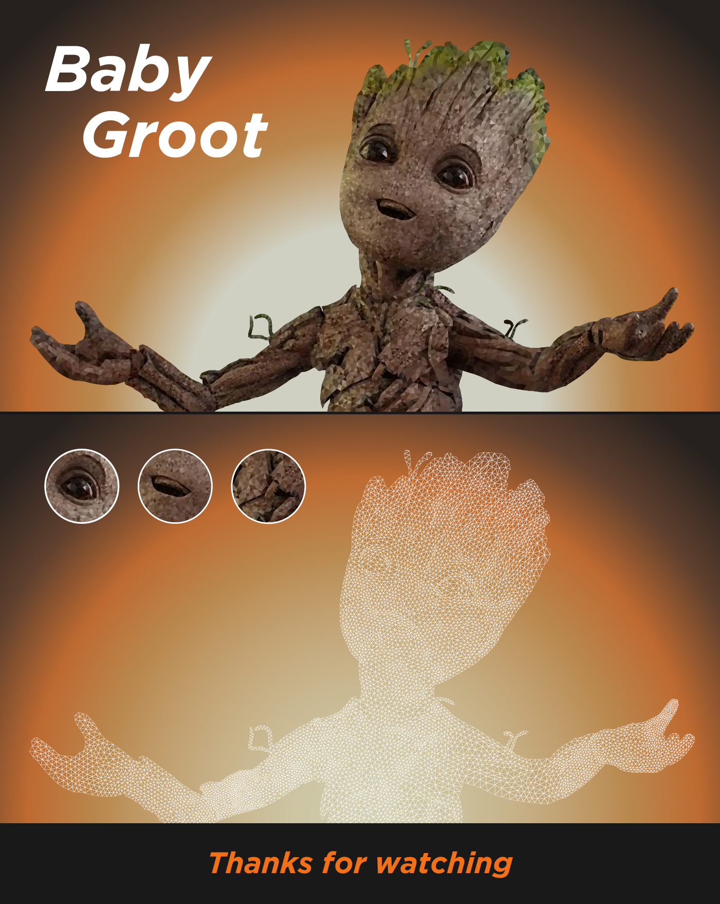 groot baby_low poly
