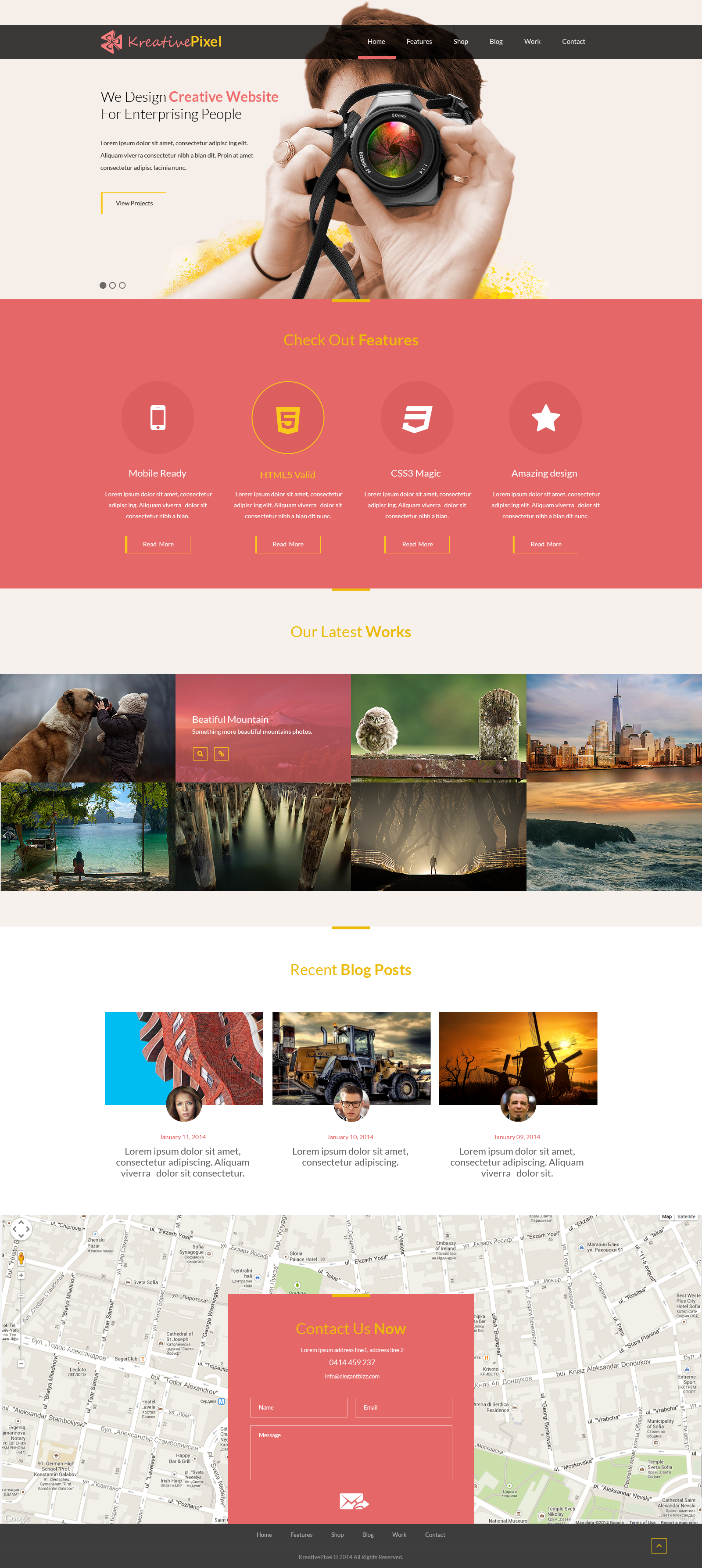 Адаптивный лендинг (swiper slider, grid)