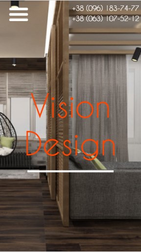 Мобильная версия сайта Vision Design