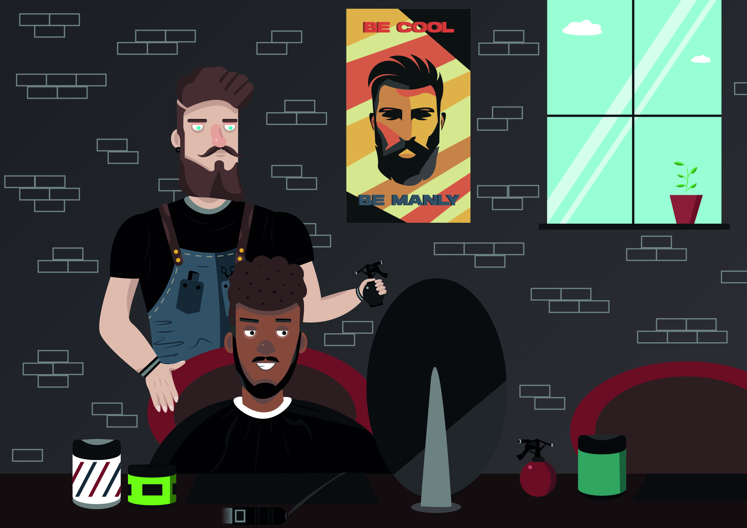 Barbershop flat design вектор