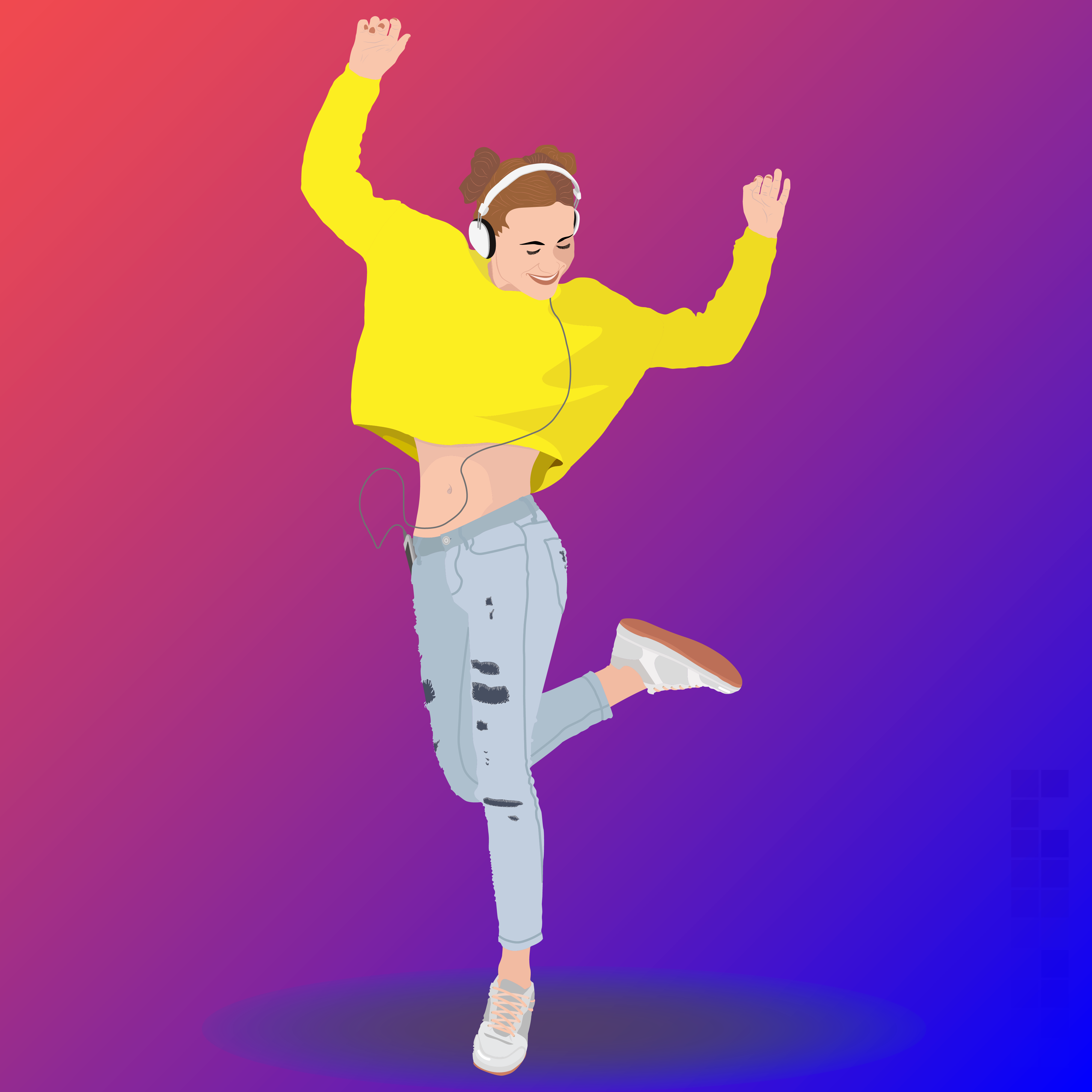 Девушка танцует