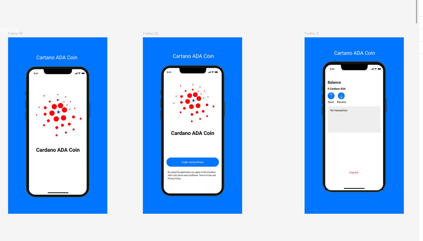 Дизайн мобільного додатку Cardano ADA Coin