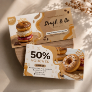 Дизайн візитки для пекарні Dough & Co | Fresh Donuts Daily